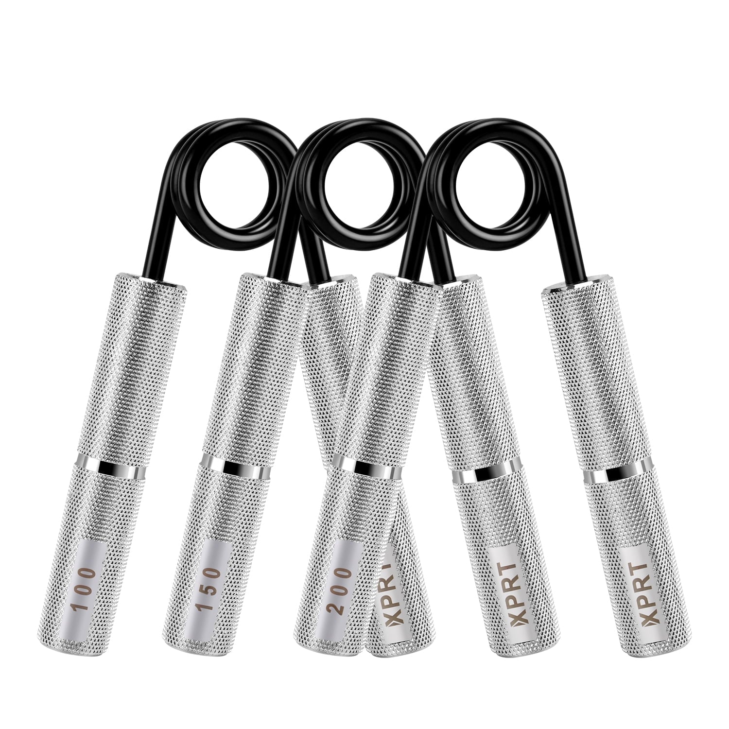 Power Gripper Set - Pro Hand Grip Strengthener Set of 3, Wrist and Forearm Exerciser, Build Crushing Grip Strength and Mobility 100/150/200 Lbs Set