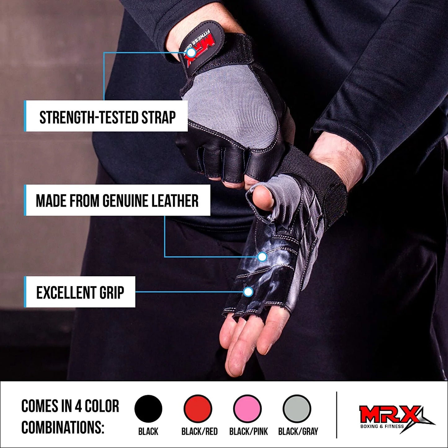 Weight Lifting Gloves Gym Training Bodybuilding Fitness Glove Workout Men & Women Red XXL