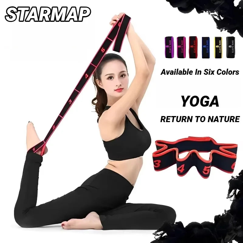 8 Section Style Dance Yoga Stretching Belt Pilates Fitness Tension Digital Elasticity Latin Elastic Stretch Resistance Band